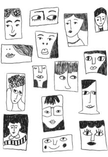 Skizze Gesichter abstrakt