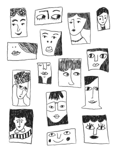 Skizze Gesichter abstrakt